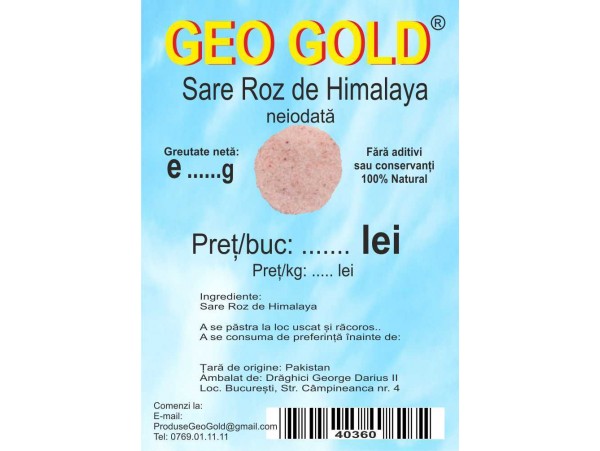 GEO GOLD - Sare Roz de Himalaya neiodata 250 g
